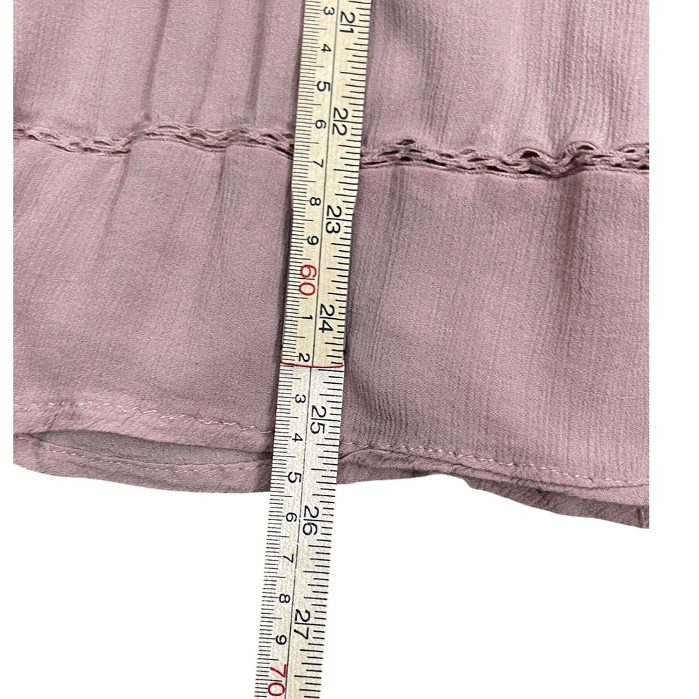 Knox Rose Blouse Womens XL Pink Excellent Smocked Boho 3/4 Sleeve Rayon Top - Picture 11 of 15